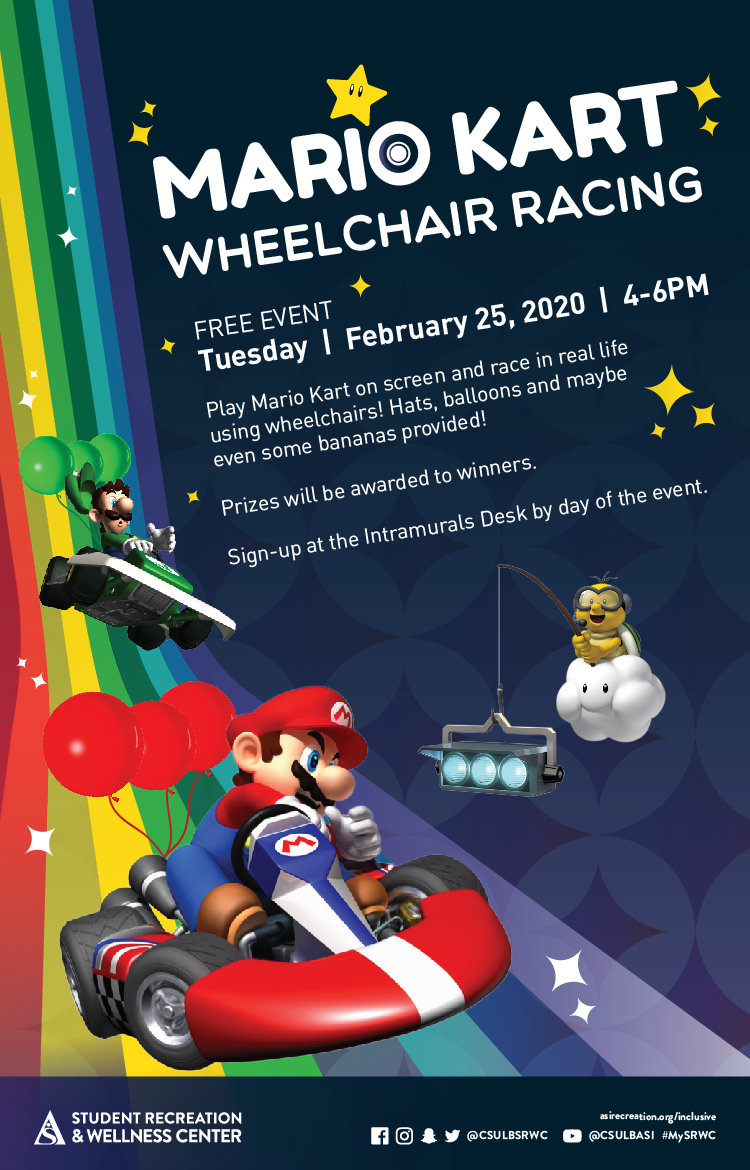 mario kart wheelchair racing poster