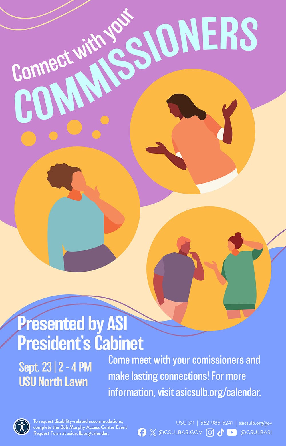 Connect with your commissioners sept 23rd from 2 to 4 pm on USU North Lawn