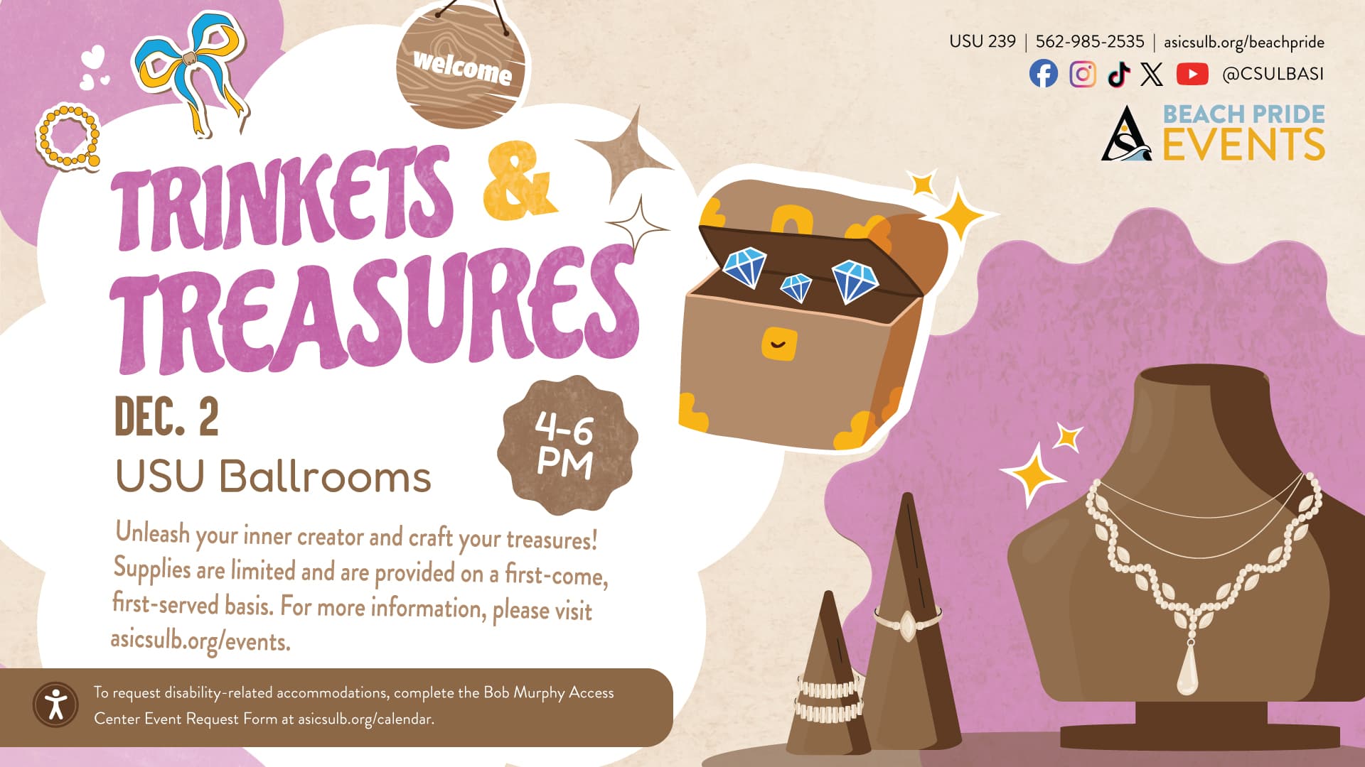 Trinkets and Treasures Dec. 2 from 4 to 6 p.m. in USU Ballrooms

                