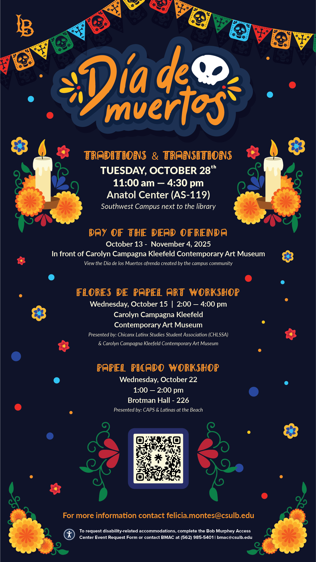 Dia de los Muertos: Traditions & TransitionsOct. 2811 a.m. to 4:30 p.m.Anatol Center