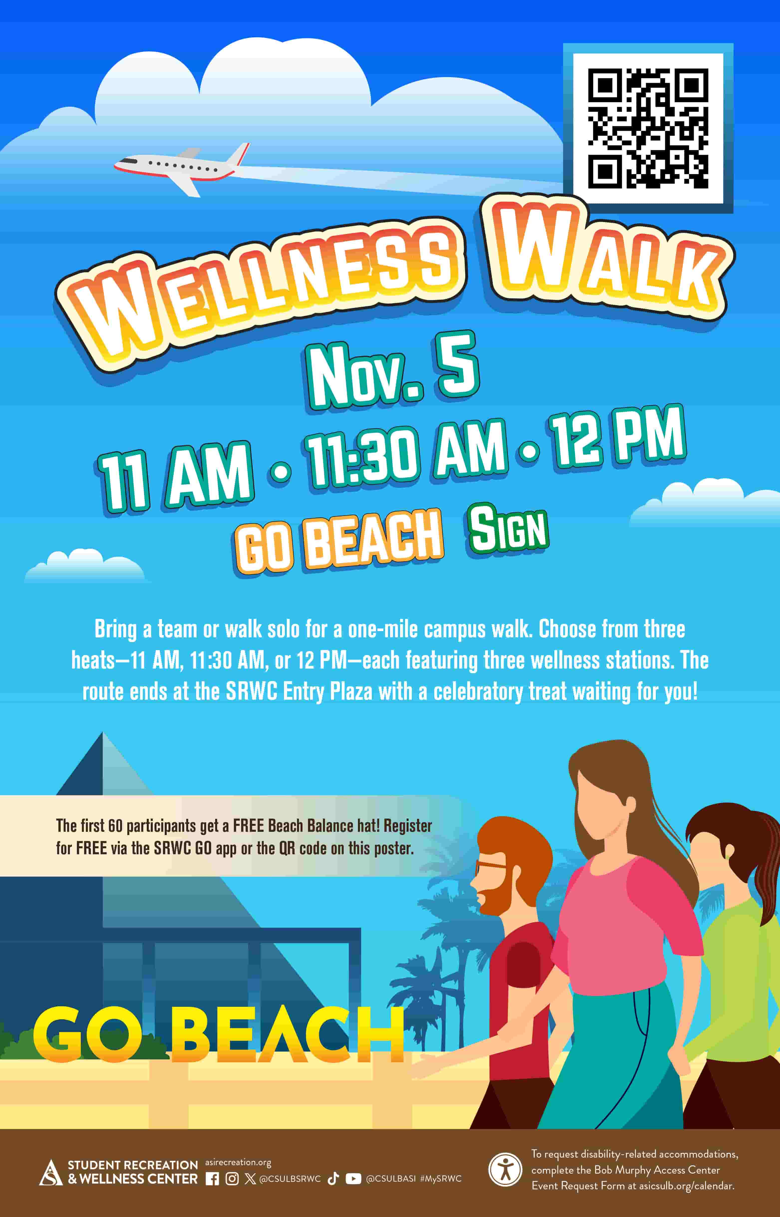 Wellness Walk
Nov. 5
11 a.m.
GO BEACH Sign

