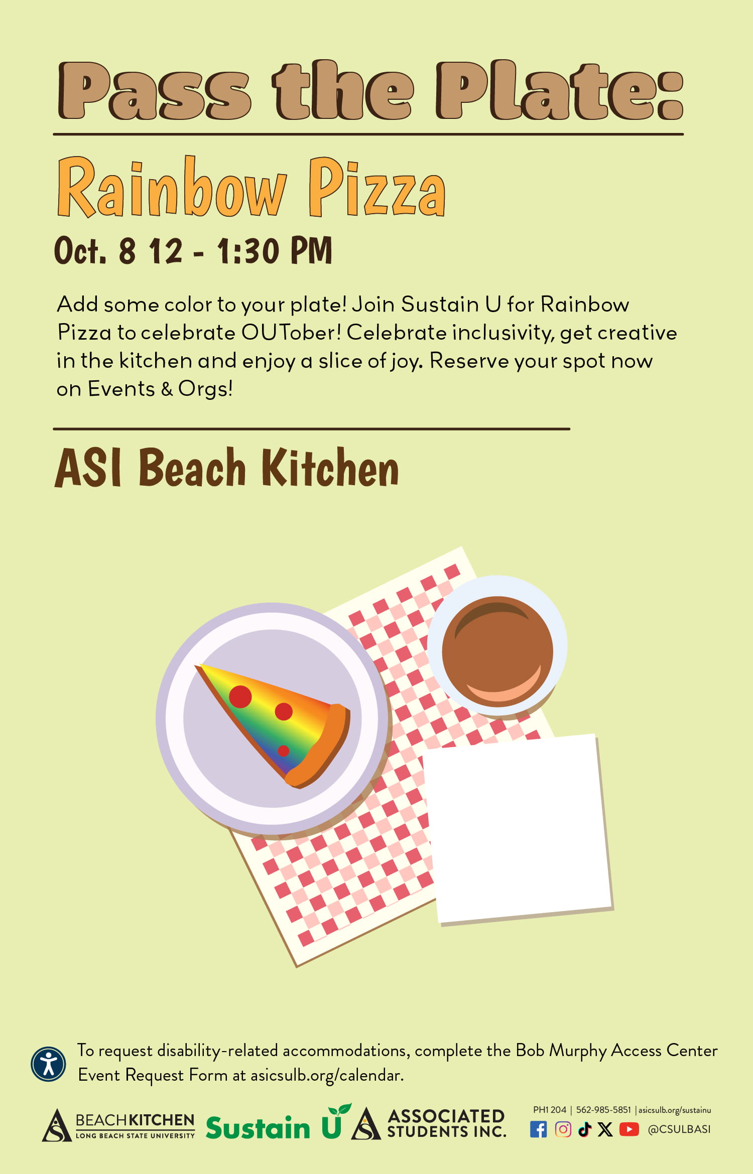 Pass the Plate      Vegetarian RamenApril 2410 - 11:30 a.m.ASI Beach Kitchen