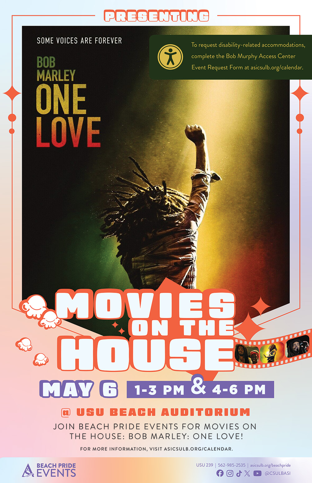 Movies on the House May 6 From 1 - 3 and 4 - 6 in the USU Beach Auditorium
