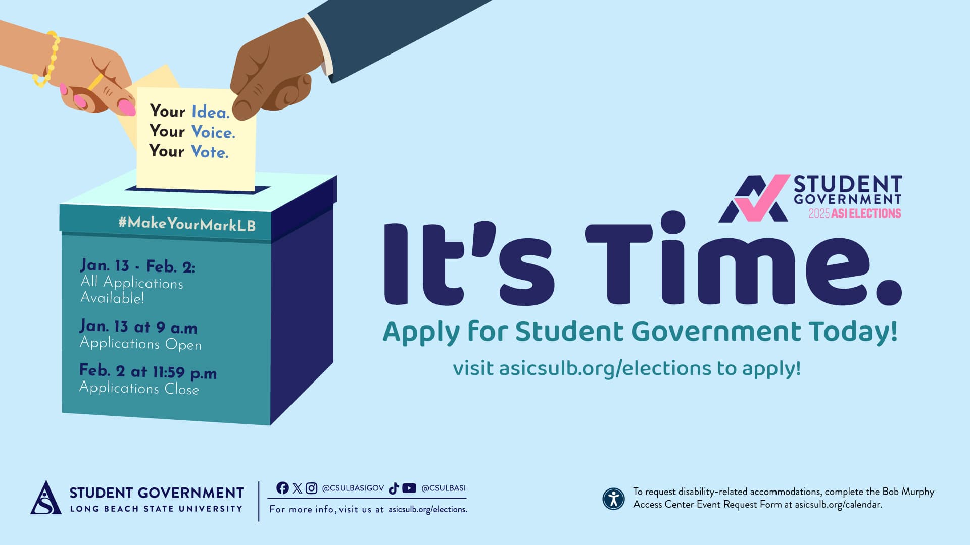 LAST DAY to Apply! Student Government 2025-2026 Elections Applications!