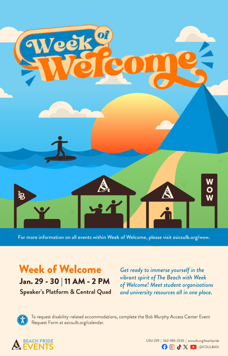 Week of welcome, Sept. 3 - 4, Speaker’s Platform and Central Quad, 11 a.m. to 2 p.m. 