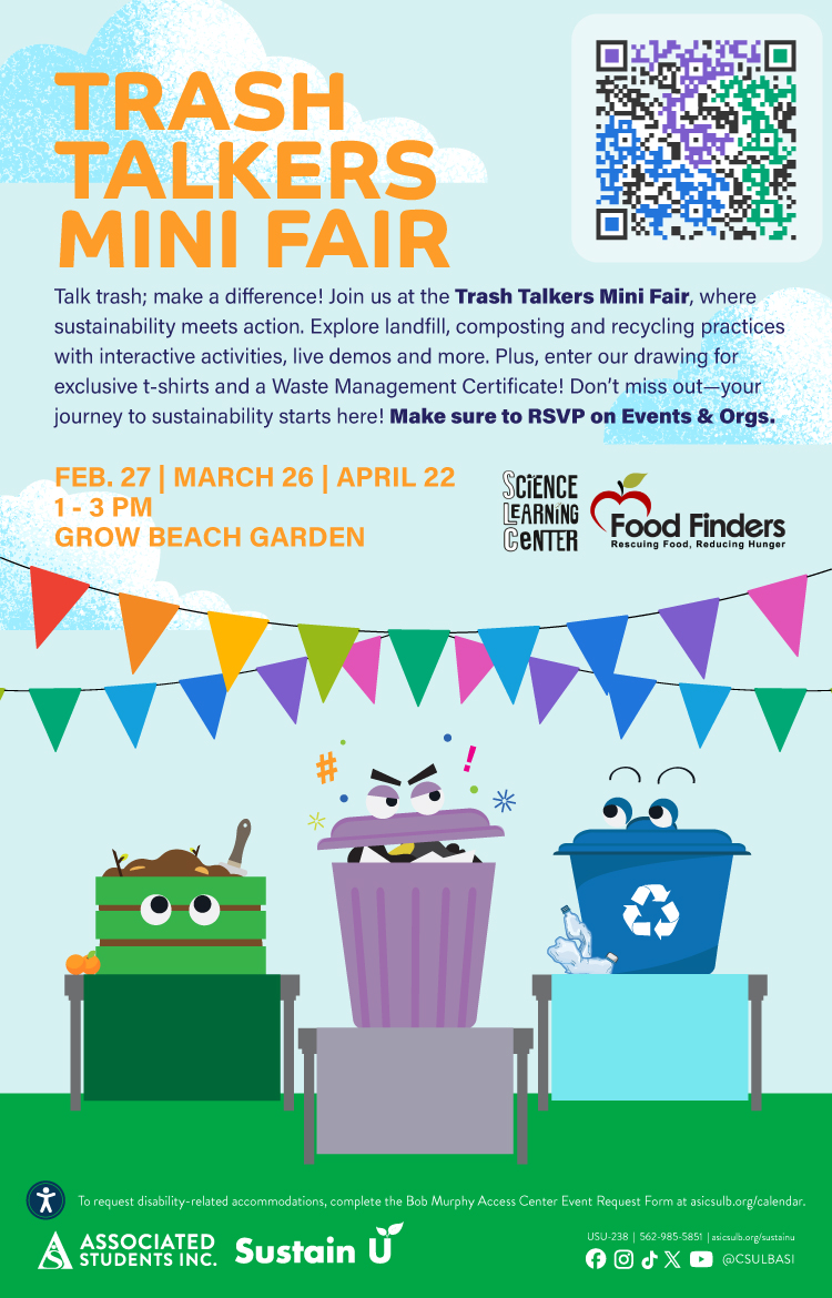 Trash Talkers Mini Fair
Feb. 27 | March 26 | April 22
1 to 3 p.m.
Grow Beach Garden