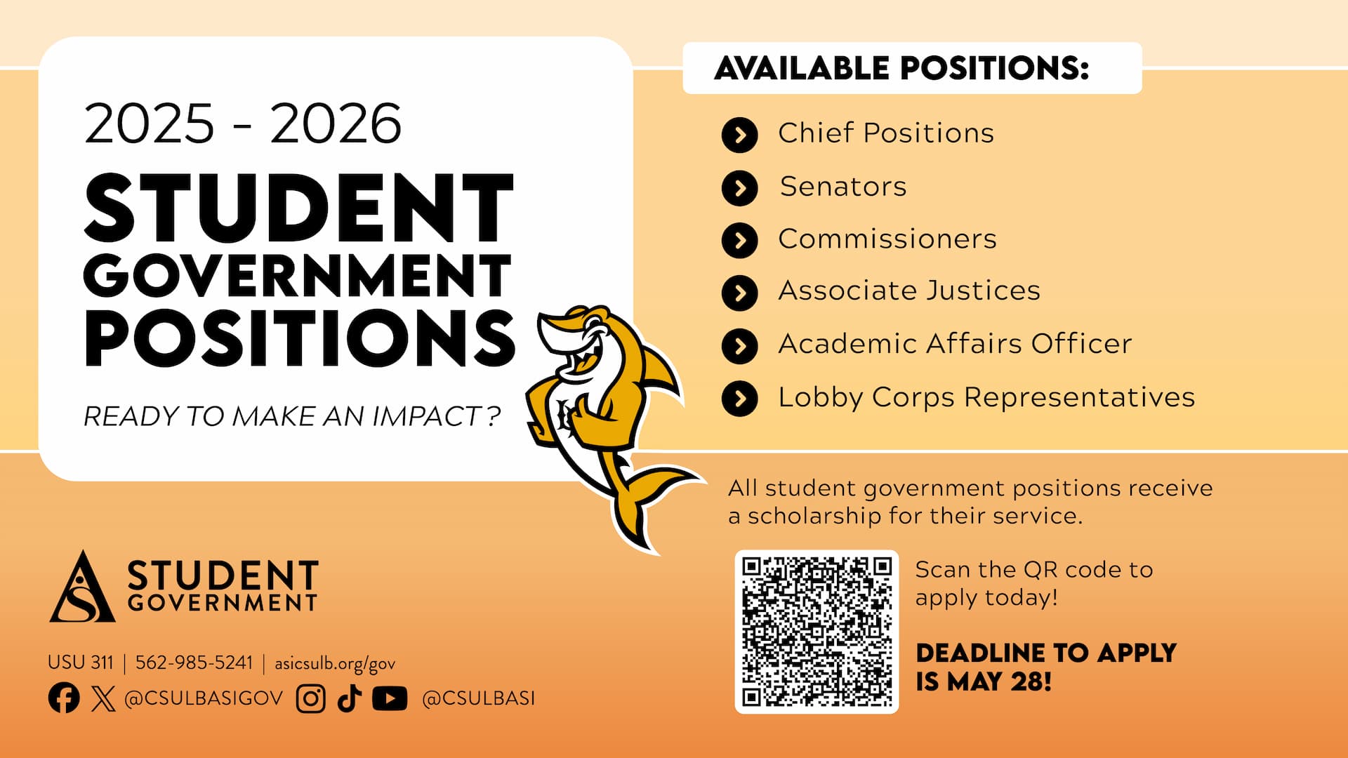 Open Student Government Positions