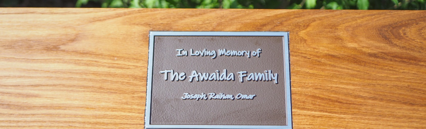 Remembering the Awaida Family - Benches at the IPCDC in Memoriam
