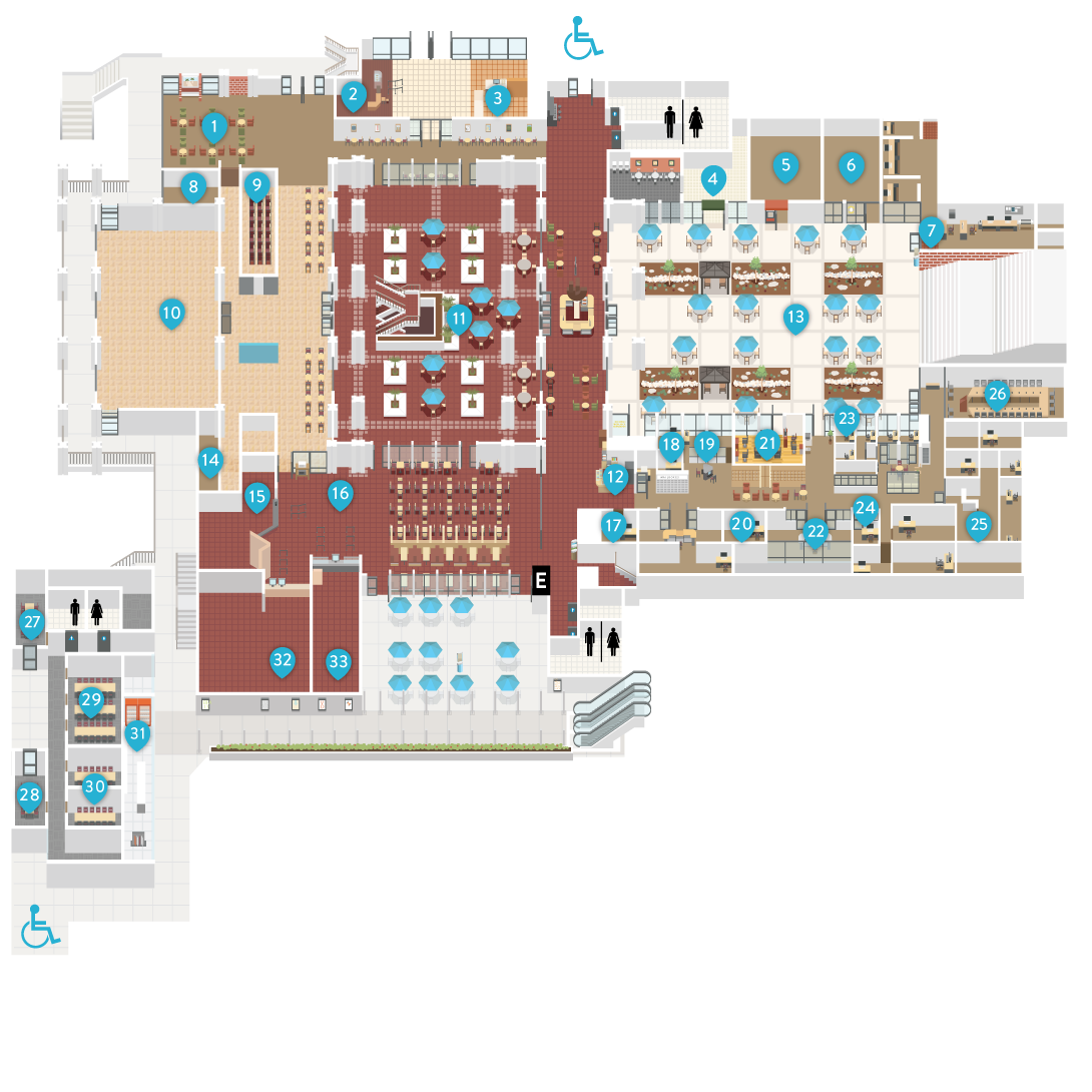 Floor Map of 2nd Floor of the USU