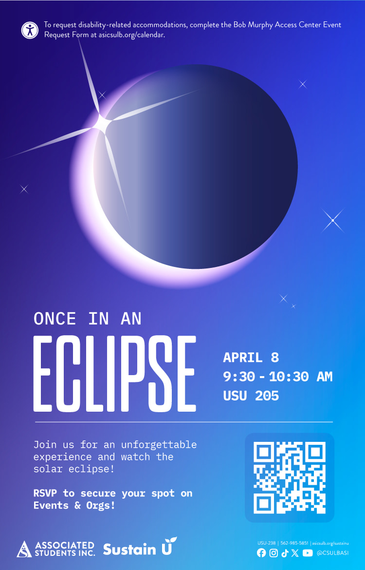 Once in an Eclipse event on April 8 at USU 205 from 9:30 to 10:30 a.m