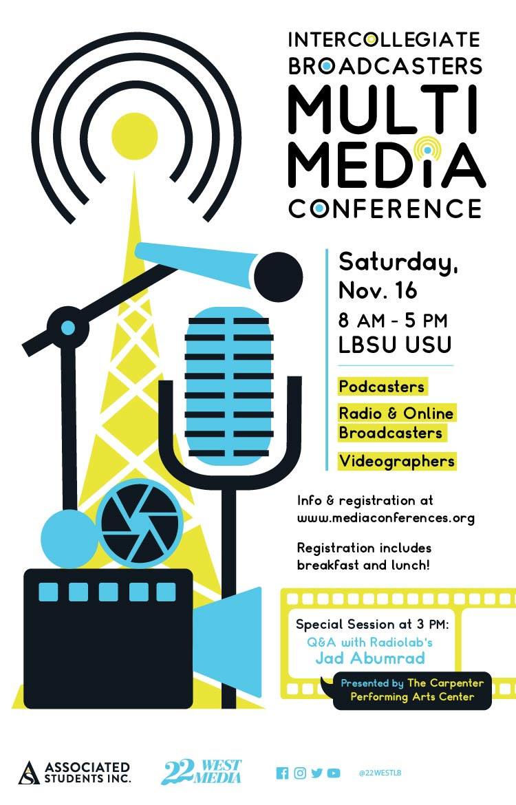 Intercollegiate broadcasters multimedia conference poster