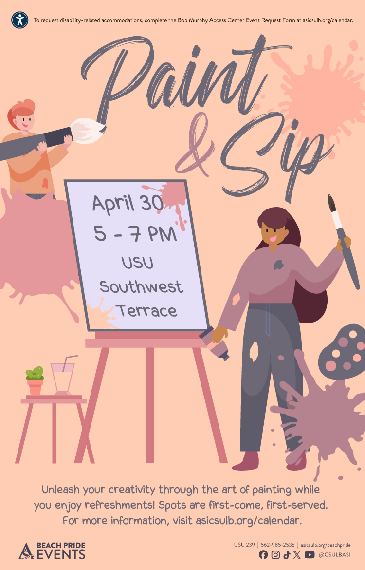 Paint & Sip Event April 30 5-7 PM USU Southwest Terrace